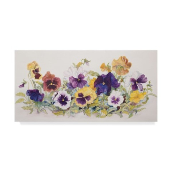 Trademark Fine Art Joanne Porter 'Pansies Faces' Canvas Art, 12x24 ALI30420-C1224GG